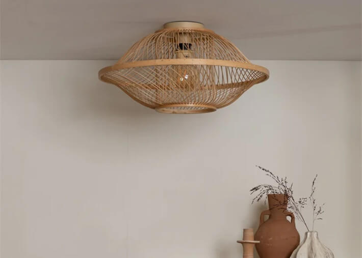 Plafonnier design en bambou 2 tailles 2 coloris...