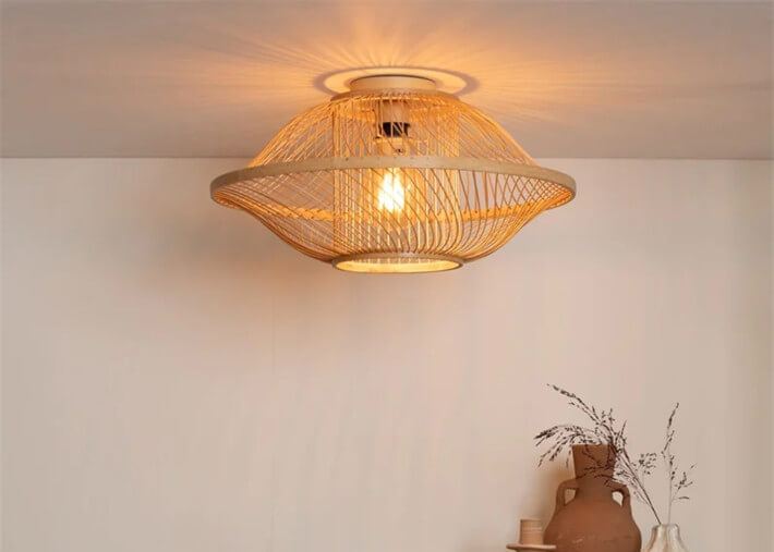 Plafonnier design en bambou 2 tailles 2 coloris...