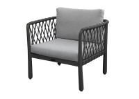 Fauteuil de jardin design en corde taupe ou gris - Hestia par Garden Art