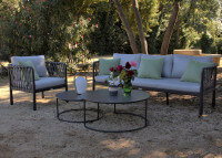 Fauteuil de jardin design en corde taupe ou gris - Hestia par Garden Art