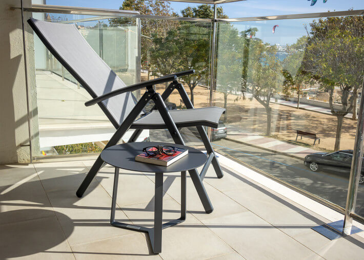Fauteuil relax de jardin blanc taupe ou gris -...