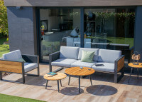 Fauteuil de jardin avec tablette teck rabattable manhattan Garden Art