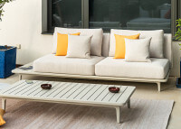 Table basse de jardin en aluminium beige 160x80 - Ritzo par Garden Art
