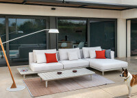 Table basse de jardin en aluminium beige 160x80 - Ritzo par Garden Art