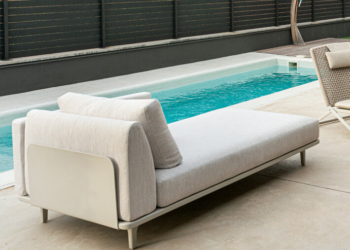 Canape ou méridienne de jardin beige - Ritzo...