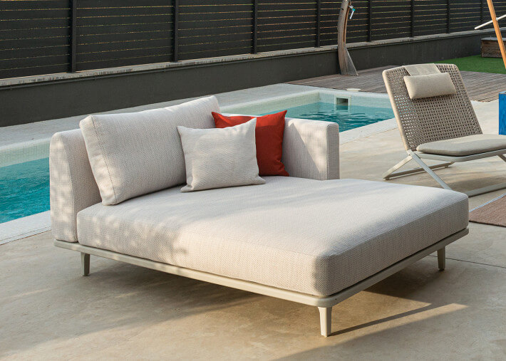 Canape ou méridienne de jardin beige - Ritzo...