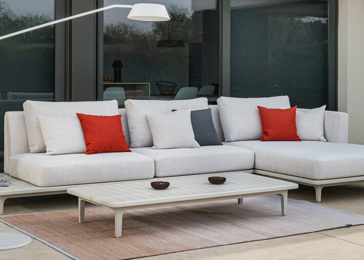 Canape ou méridienne de jardin beige - Ritzo...