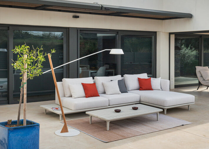 Canape ou méridienne de jardin beige - Ritzo...