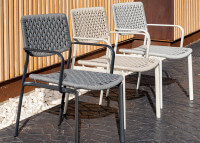 Set de 4 fauteuils de repas d'extérieur 3 coloris - Kakao par Garden Art