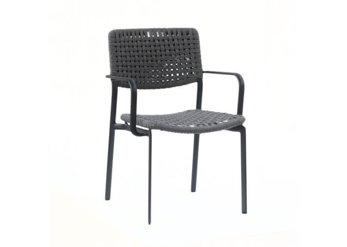Set de 4 fauteuils de repas d'extérieur 3...