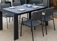 Set de 4 fauteuils de repas d'extérieur 3 coloris - Kakao par Garden Art