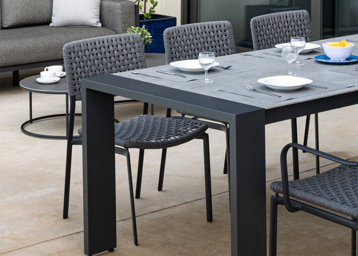 Set de 4 chaises de repas de jardin 3 coloris -...