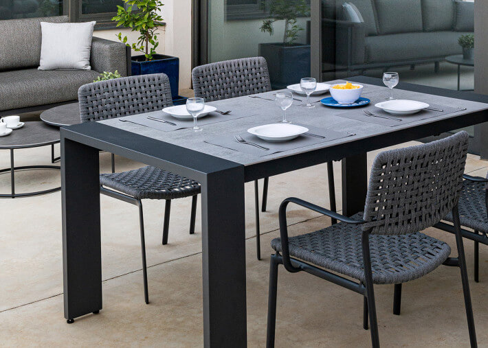 Set de 4 chaises de repas de jardin 3 coloris -...