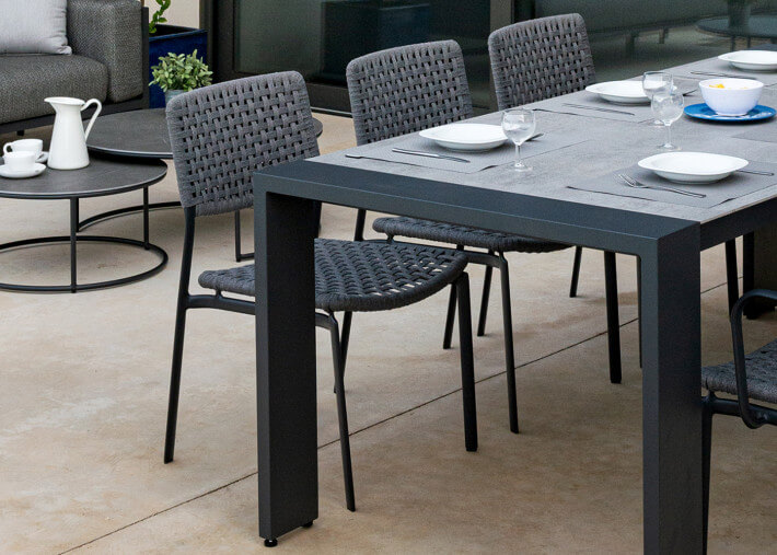 Set de 4 chaises de repas de jardin 3 coloris -...