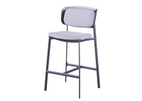 Set de 2 tabourets de bar en aluminium noir et textile gris - Soul Garden Art