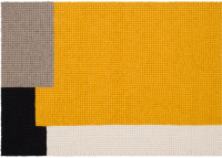 Tapis en boules de laine moutarde gris noir et blanc - Cube par MyFelt
