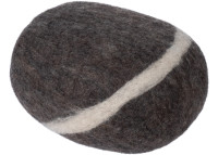 Pouf galet design en feutre de laine marron fonce 6 tailles - Oskar MyFelt