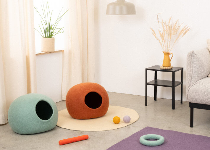 Grotte pour chat en feutre de laine – Myfelt, 5...