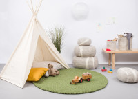 Tapis rond en billes de laine 4 nuances de vert au choix - MyFelt