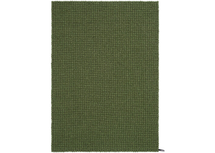Tapis rectangulaire en billes de laine verte 4...