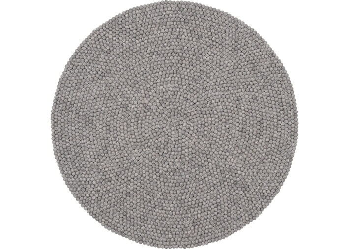 Tapis rond original en billes de laine 4...