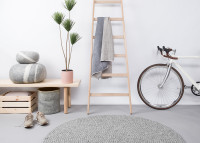 Tapis rond original en billes de laine 4 nuances de gris - MyFelt