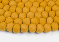 Tapis rond billes de laine moutarde jaune orange rouille rose - MyFelt