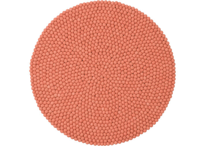 Tapis rond billes de laine moutarde jaune...