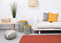 Tapis rectangle en laine jaune orange rose rouille moutarde - MyFelt