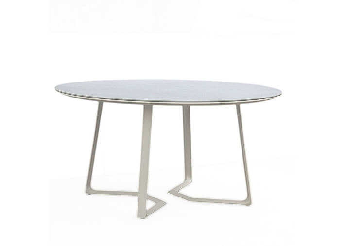 Table de jardin ronde en céramique et aluminium...