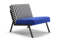 Fauteuil design en tissu rouge orange bleu - Vikko Innovation living