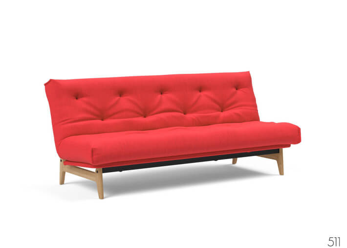 Canapé convertible pieds chêne - 43 couleurs -...