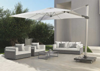 Parasol 3x3 déporté blanc ou gris avec base + housse - Venere Talenti