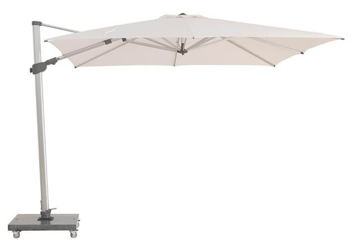 Parasol 3x3 déporté blanc ou gris avec base +...