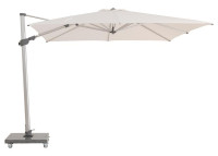 Parasol 3x3 déporté blanc ou gris avec base + housse - Venere Talenti