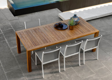 Table de repas de jardin en bois d'accoya 220x100 - ebi...