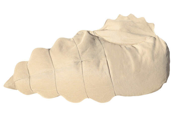 Pouf flottant xl forme coquillage beige effet...