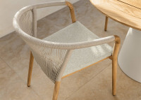 Fauteuil de table d'extérieur en teck et corde - Parker par Talenti