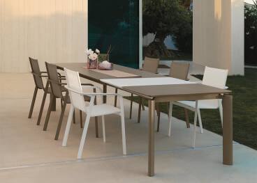 Table de repas en aluminium extensible gris blanc taupe...