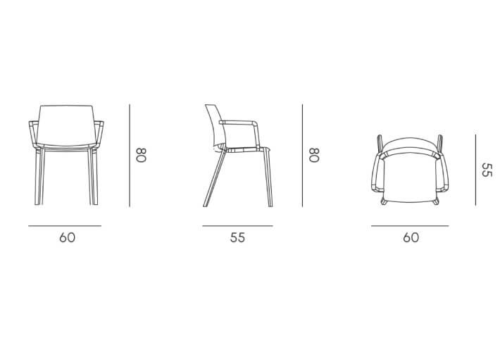 Set de 4 fauteuils de repas de jardin 5 coloris...