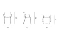 Set de 4 fauteuils de repas de jardin 5 coloris - Ada par My Your
