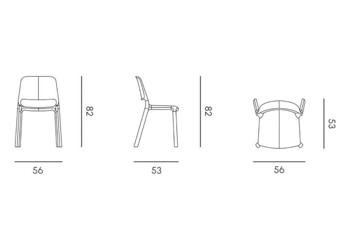 Set de 4 chaises de repas extérieur en...