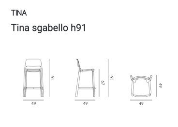 Set de 4 tabourets de bar de jardin H 91 ou H 101 - Tina... 2