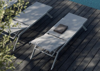 Set de 2 transats au design minimaliste blanc ou noir - Maja My Your