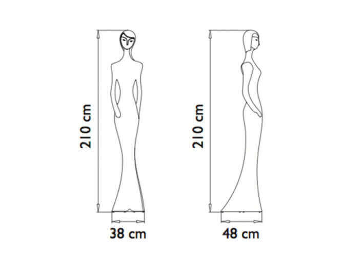 LAMPADAIRE FORME STATUE H 210 CM INTERIEUR OU EXTERIEUR - FILAIRE OU NOMADE PENELOPE - MYYOUR