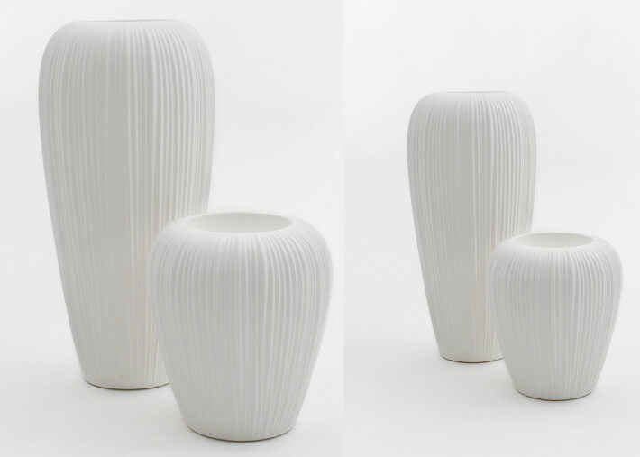 Set de 2 jardinières blanches Tailles S & L -...