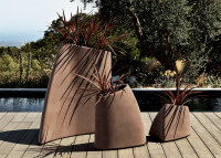 Set de 3 pots design en Poleasy blanc ou velours marron - Tao My your