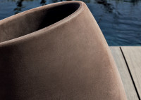 Set de 3 pots design en Poleasy blanc ou velours marron - Tao My your