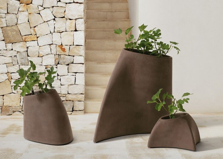 Set de 3 pots design en Poleasy blanc ou...