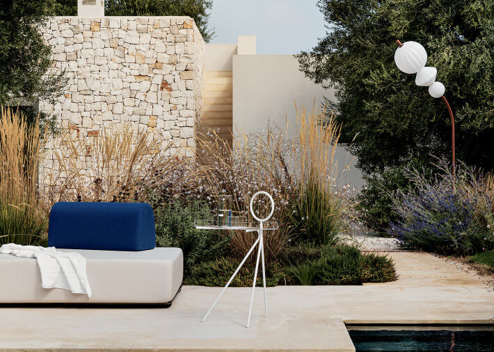 Set de 3 porte-serviettes ou plateau bleu blanc...